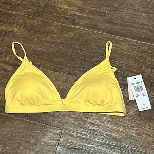 Roxy Yellow Bikini Top Medium NWT